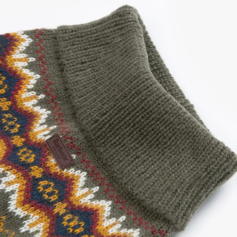 Barbour Case Fair Isle Dog Jumper - Olive-3